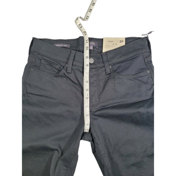 NYDJ Marilyn Crop Cuff Black Premium Denim Lift Tuck Jeans Size 2P-NEW (36) - Picture 9 of 12